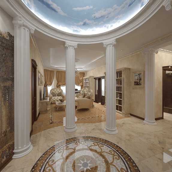 Дизайн-проект интерьеров вестибюля, холла и гостиной